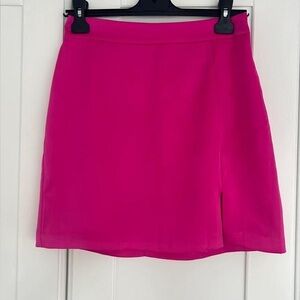 New Look Pink Skater Mini Skirt with Slit